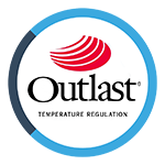 Heat regulating Outlast® fabric creates a perfect microclimate OUTLAST® is a heat-regulating fabric especially designed for astronauts’ space suits which contains millions of spheres made from a special wax that melts at a temperature of 36 degrees. When the night time temperature of the body rises, the excess heat is absorbed but when the temperature drops below the melting point, the spheres regain their shape and firmness and release the accumulated heat.