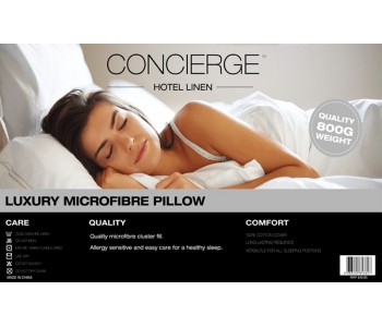 Concierge Hotel Linen Luxury Microfibre 800gsm Pillow