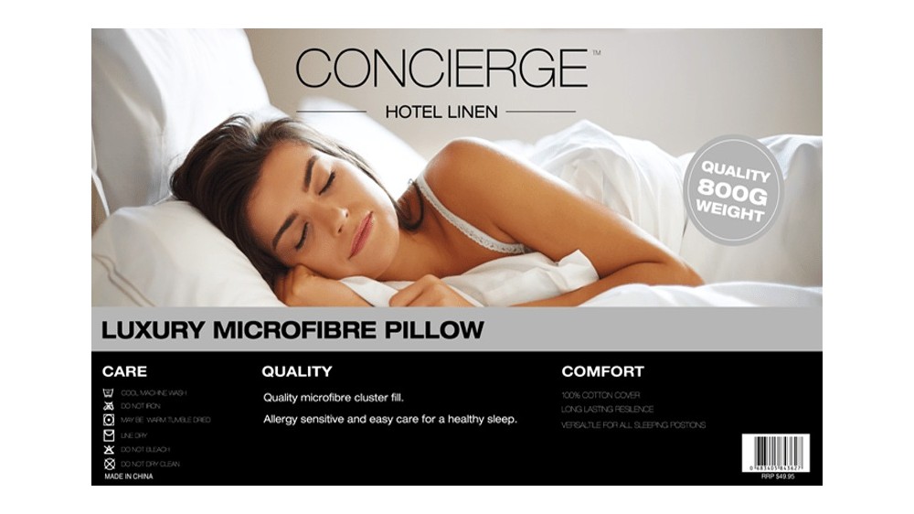 Concierge Hotel Linen Luxury Microfibre 800gsm Pillow