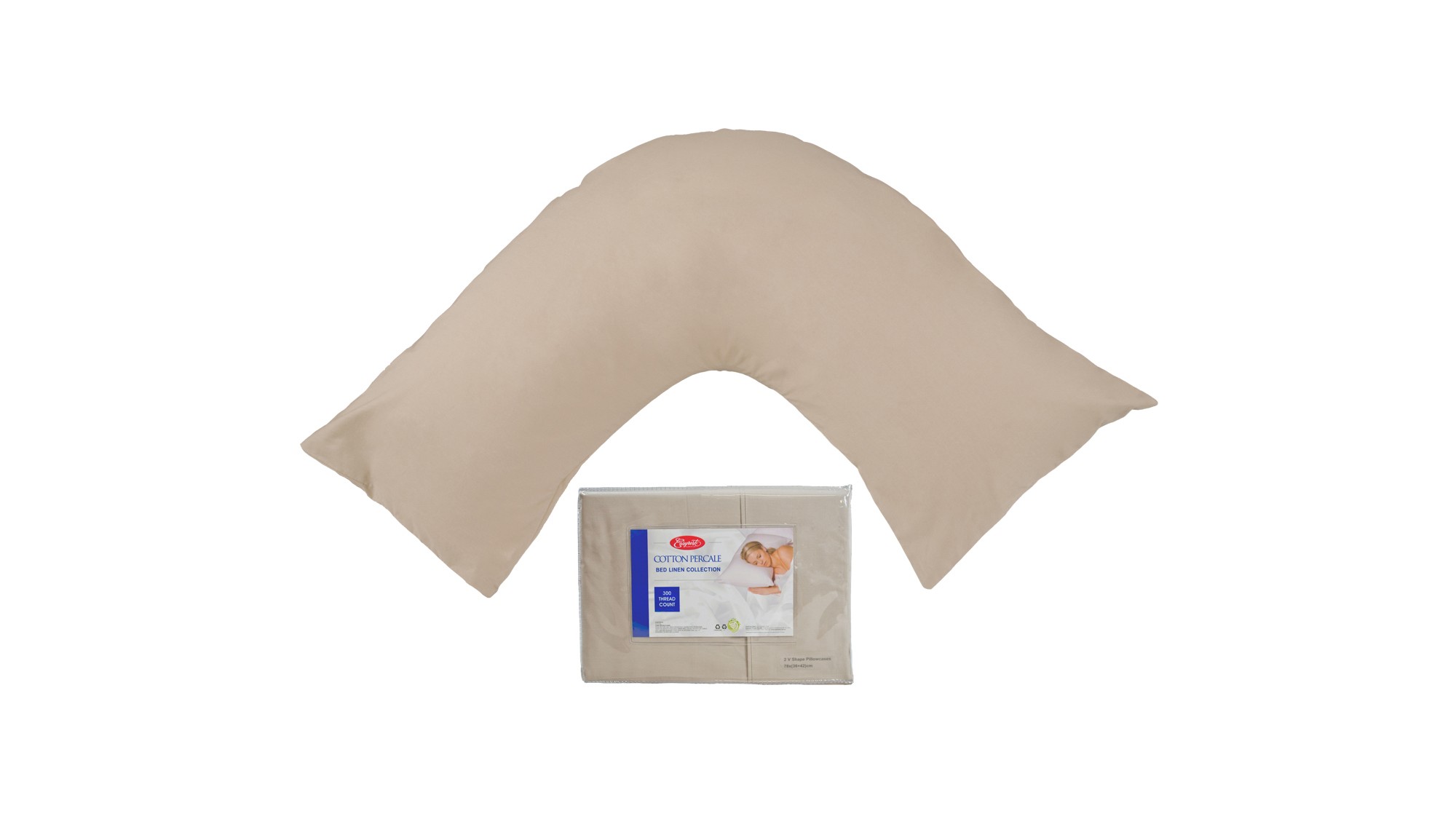 Pillowcase V-Shape twin pack Premium 300 Thread Count