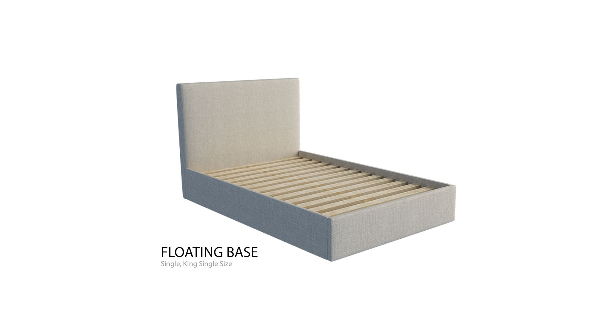 New York Custom Upholstered Bed Frame Rick Base Style Floating