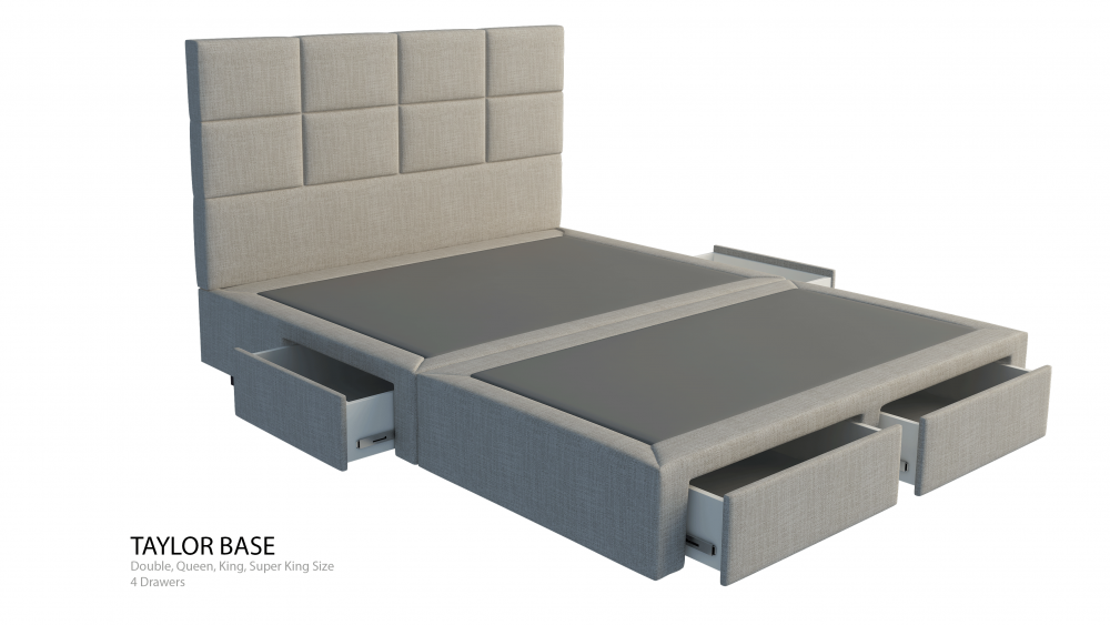 Boxy Custom Upholstered Bed Frame With Choice Of Storage Base Rick Style Taylor 4 Drawers Boxy Custom Upholstered Bed Frame With, Upholstered King Bed Frames With Storage Drawers