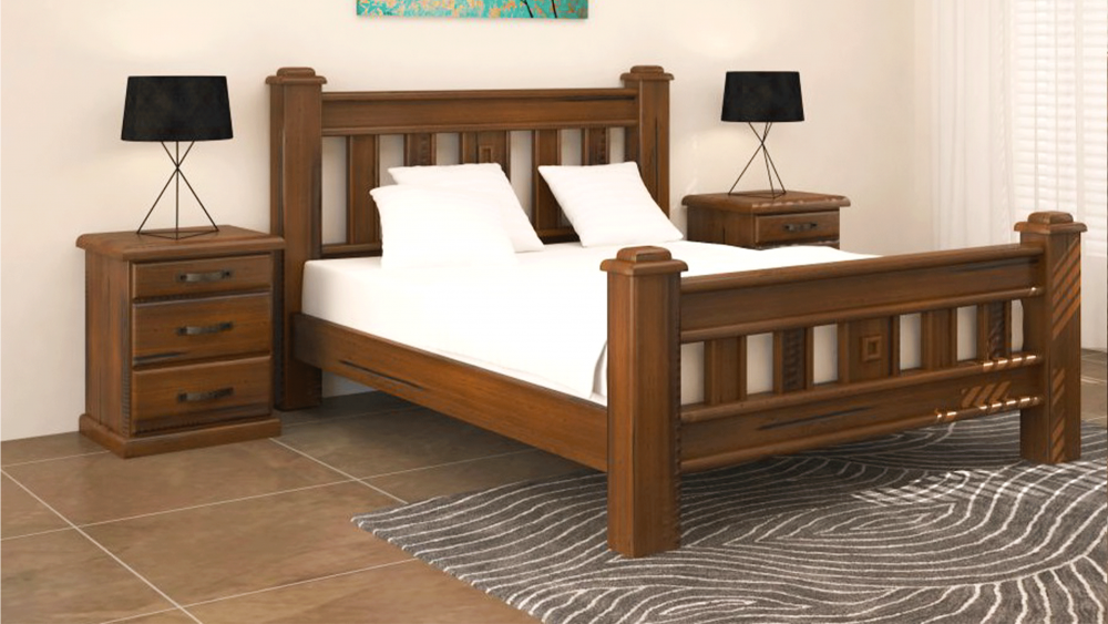 Jamaica Solid Pine Timber Bed Frame Select Size Queen