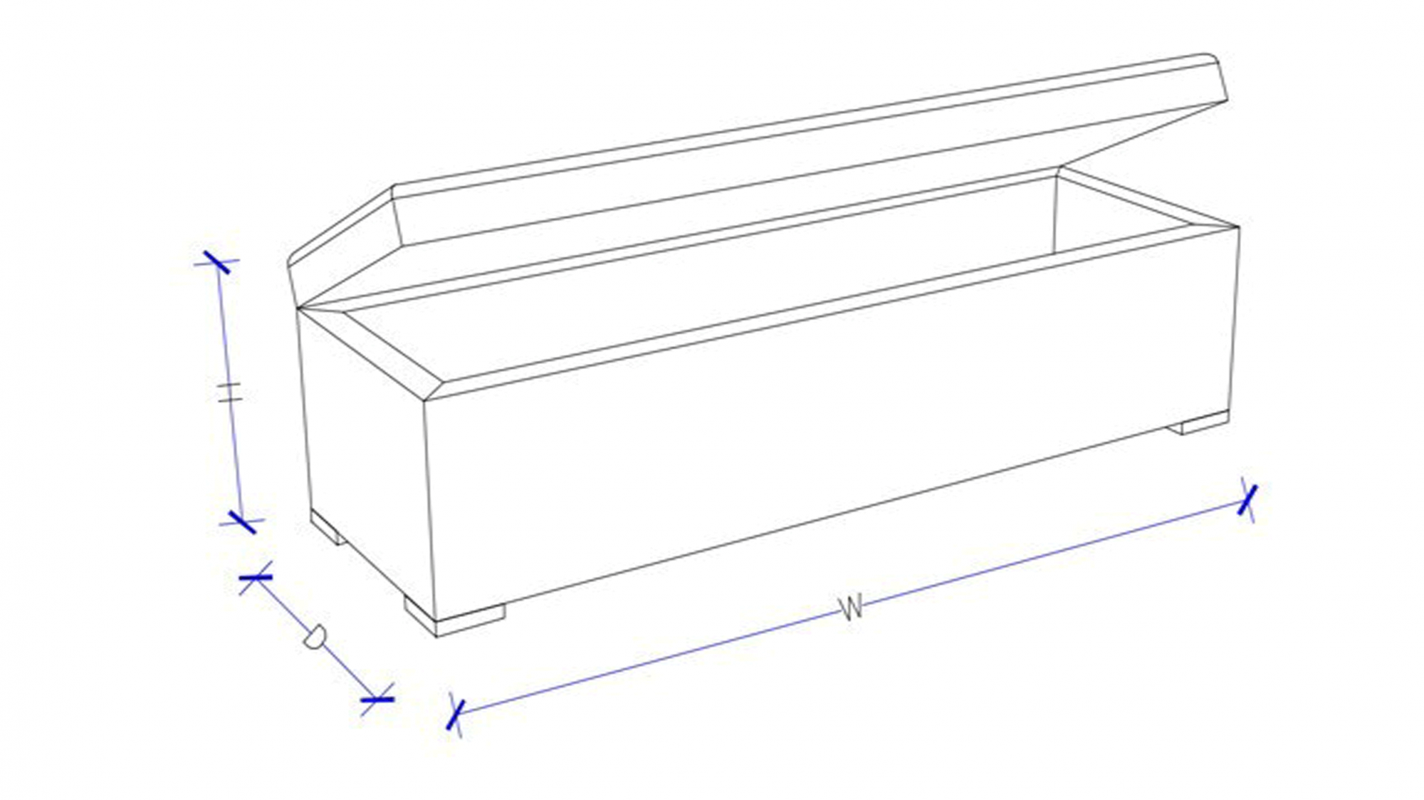 Luxembourg Blanket Box Custom Made Ottoman/Blanket Box Dimensions 700