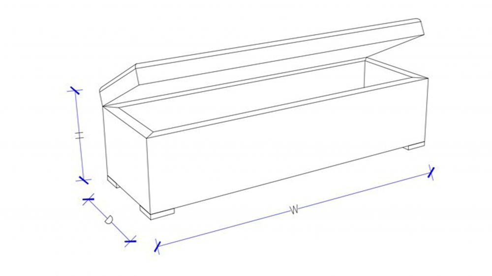 Luxembourg Blanket Box Custom Made Ottoman/Blanket Box Dimensions 700