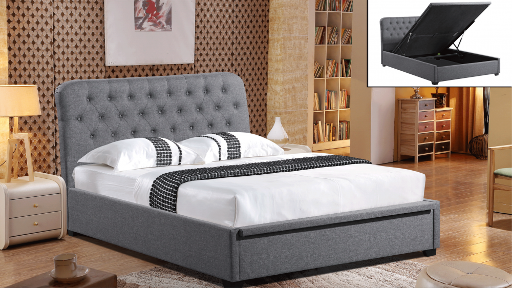 Amelia Gas Lift Storage Upholstered Bed