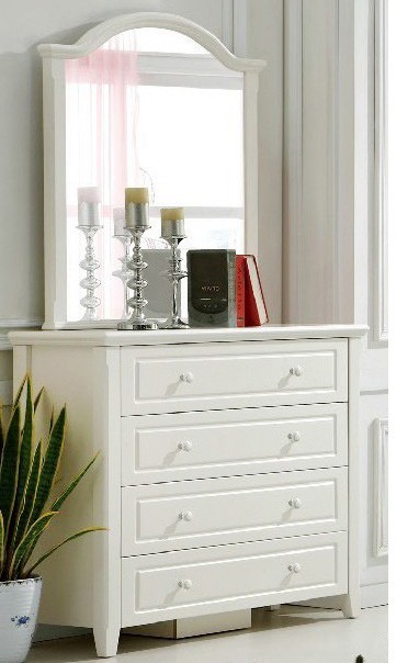 Iris White Dresser And Mirror