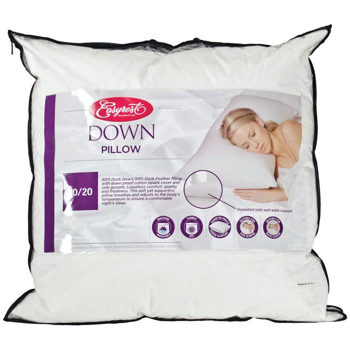 Easy Rest Duck Feather Pillow European Size