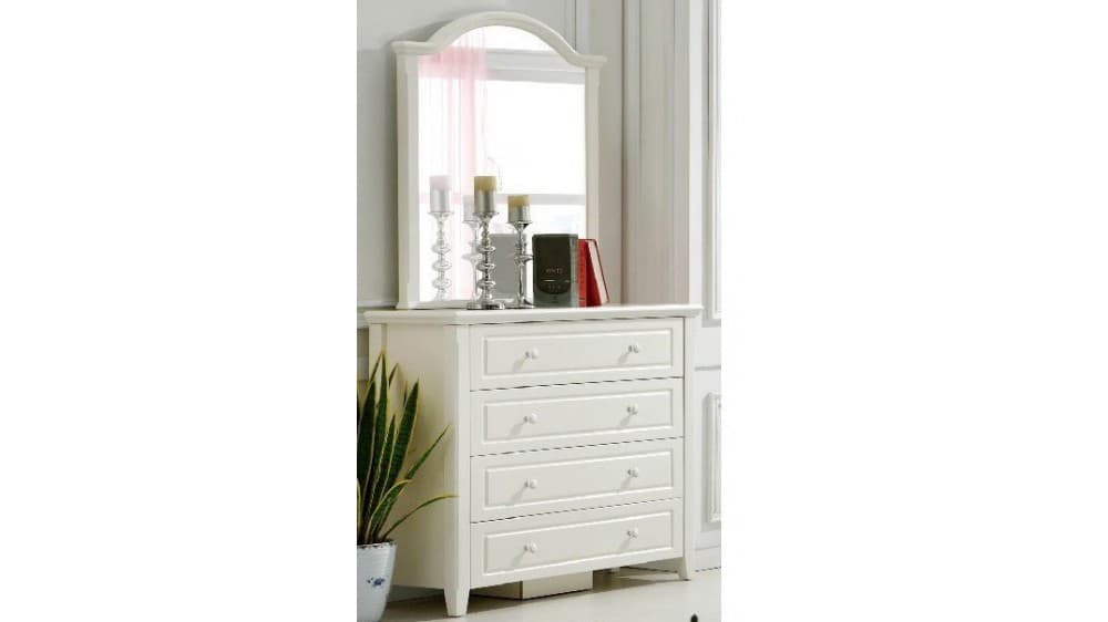 Iris White Dresser And Mirror