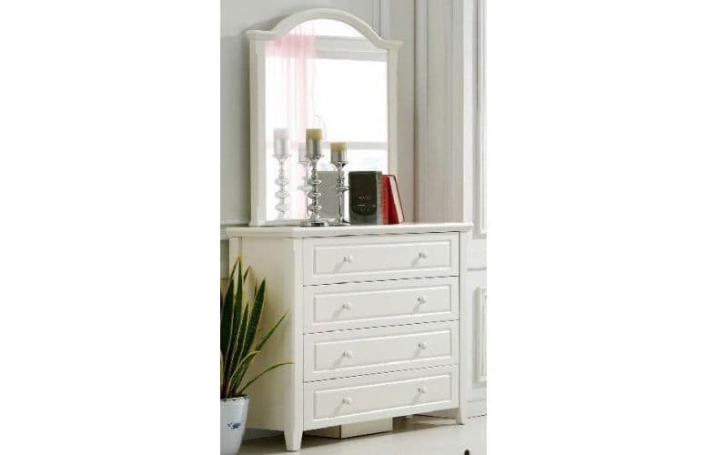 Iris White Dresser And Mirror