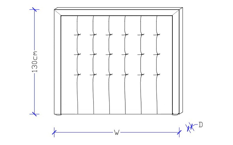 Mars-Astor Custom Upholstered Bed Head - Dimensions
