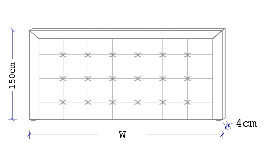 Harley Custom Upholstered Wide Head Board with Timber Frame Dimensions