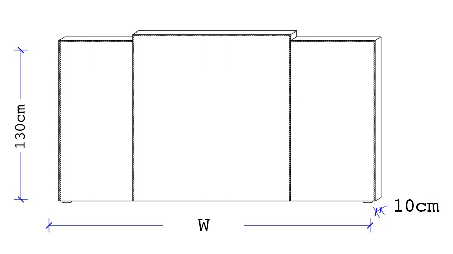 Vintage Custom Upholstered Wide Head Board - Dimensions