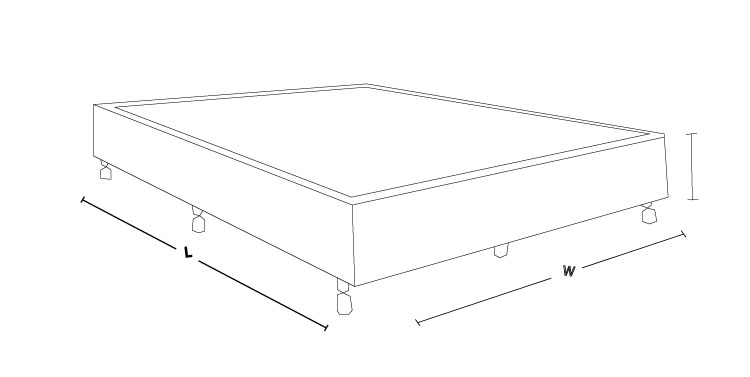 AHBeard Iceland Bed Base Dimension Drawing - Know the size