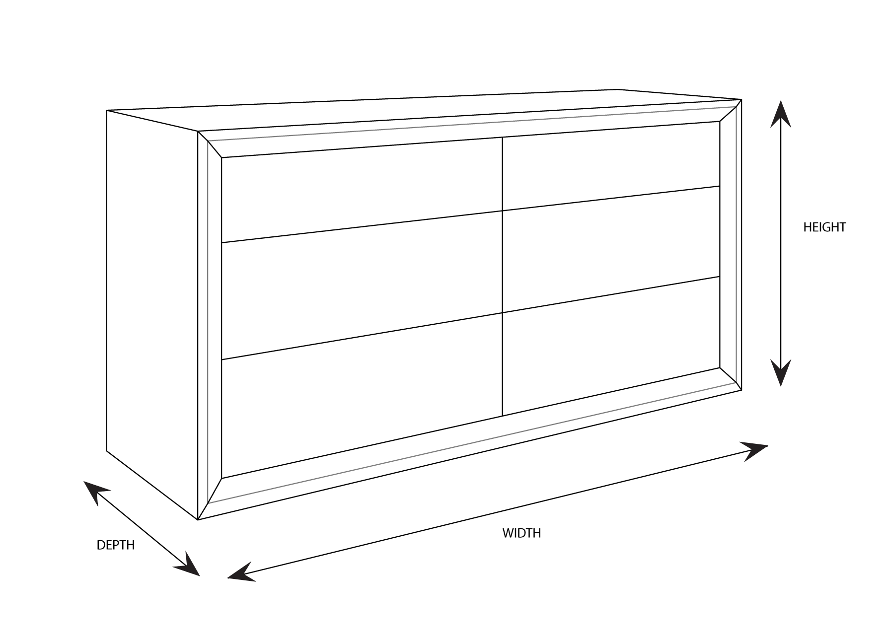 Clempton 6 Drawer Dimensional Drawing