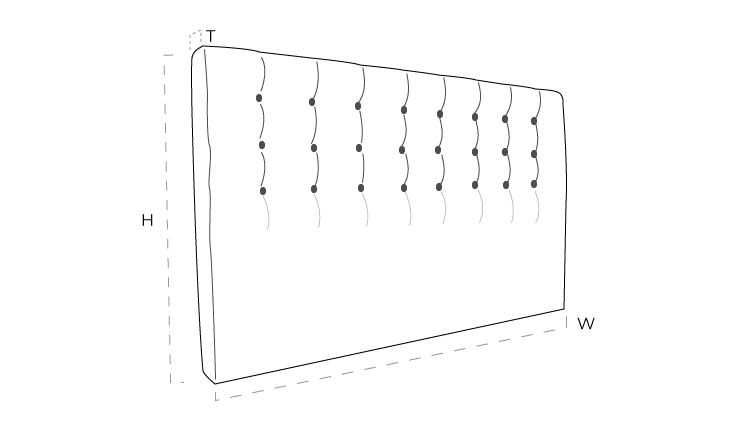 Newington Custom Upholstered Bed Head dimension drawing