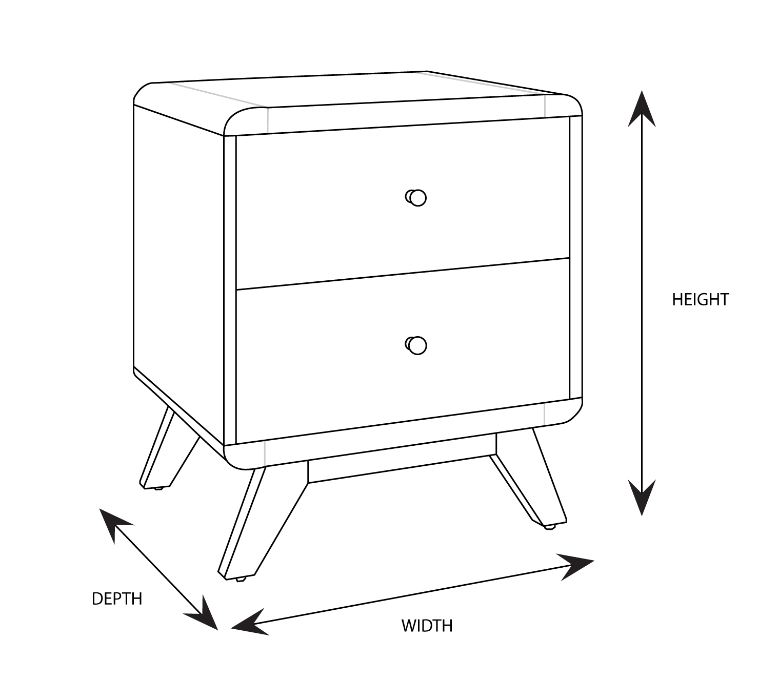 Orka Custom Timber Bedside 2 Drawer