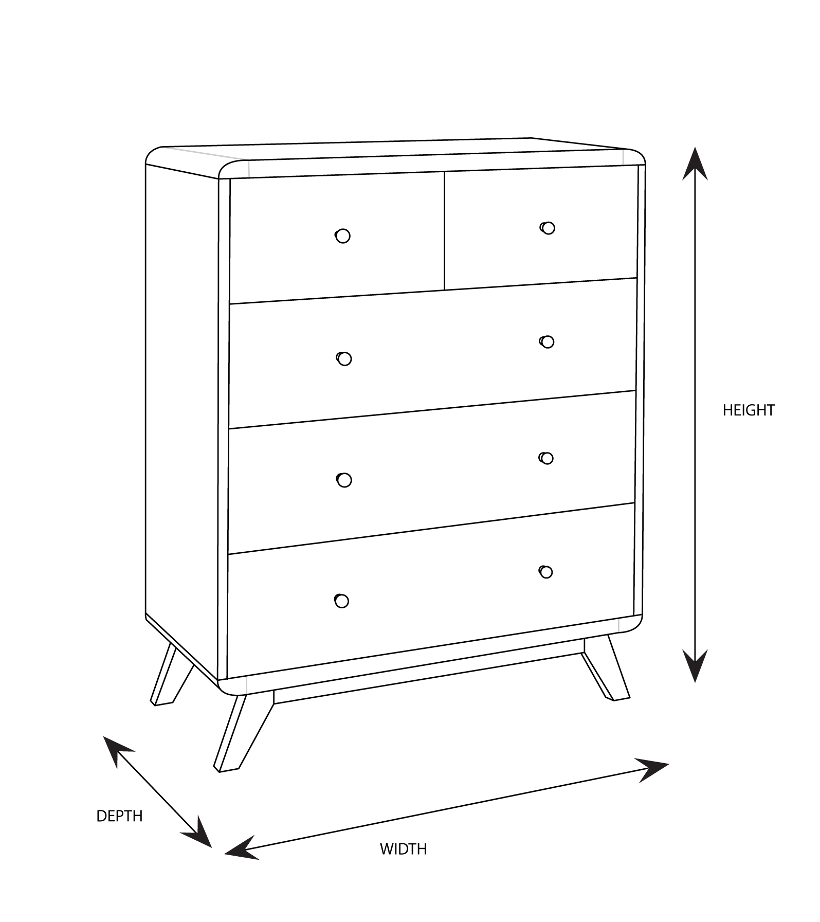 Orka tallboy dimensional drawing