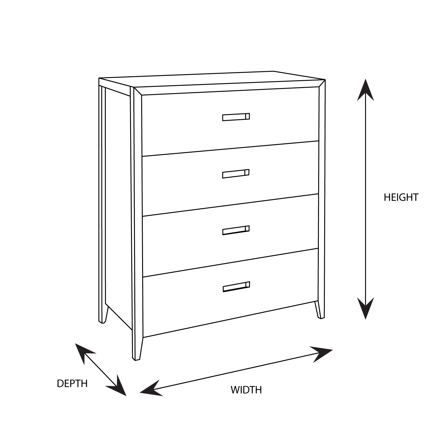 Oxford Tallboy Dimensional Drawing