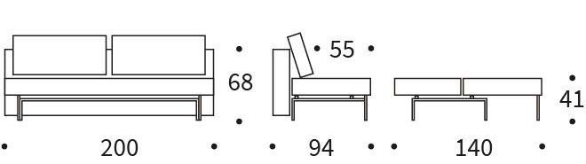 Bedworks Sofa Beds - Sly Deluxe Double Sofa Bed with Oak Legs