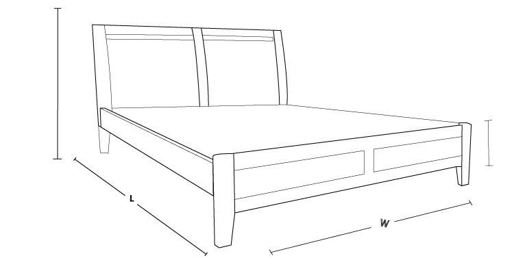 Check out the dimension drawing of Soho Timber Bed and measure the size!