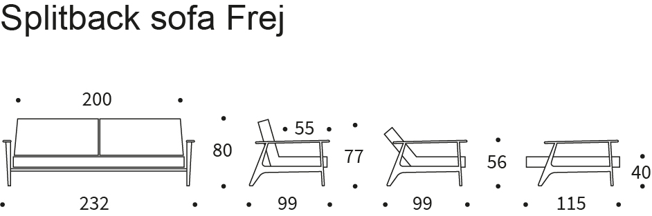 Bedworks Sofa Beds - Splitback Frej King Single Sofa Bed