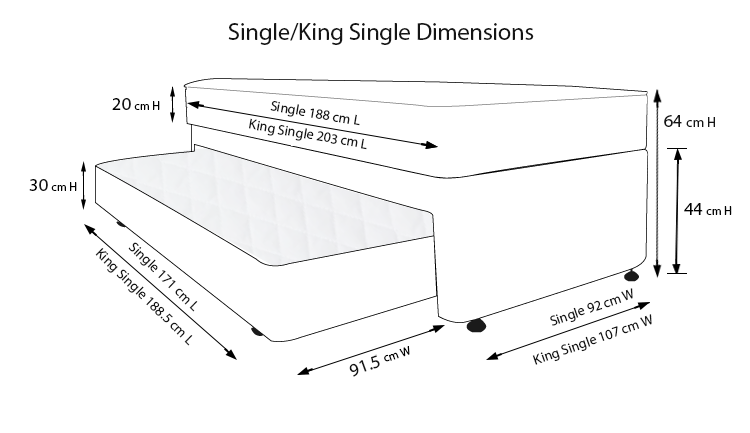 Sealy Singles Quattro Trundle Bed