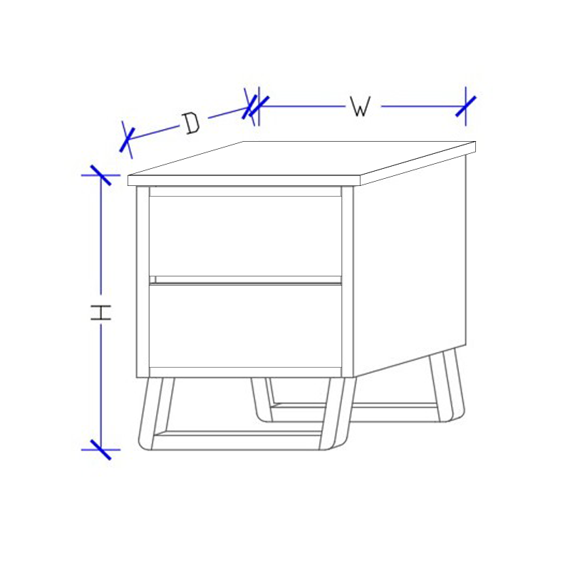 Made To Order: Brooklyn Timber 2 Drawers Bedside