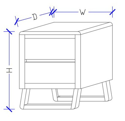 Brooklyn Neo Timber 2 Drawers Bedside - Custom Design Made To Order: Brooklyn Neo Timber 2 Drawers Bedside