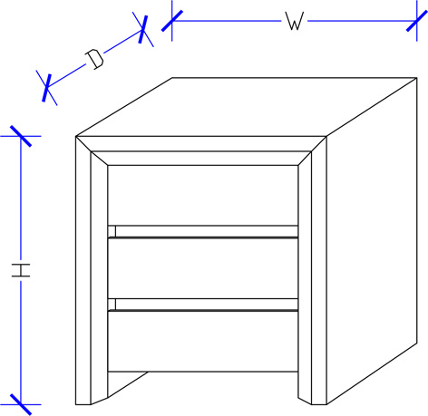 Praga dimensional drawing