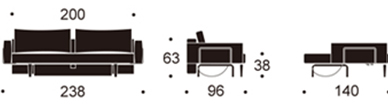 Bedworks Sofa Beds - Recast Double Sofa Bed with Cushion Arms Bedworks Sofa Beds - Recast Double Sofa Bed with Cushion Arms