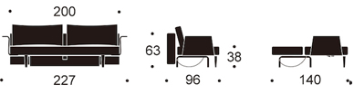 Bedworks Sofa Beds - Recast Double Sofa Bed with Walnut Arms Bedworks Sofa Beds - Recast Double Sofa Bed with Walnut Arms