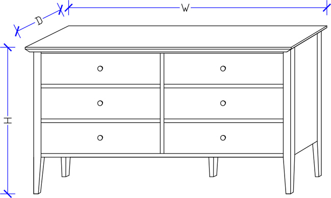 Shaker Dresser Custom Made Design Shaker Dresser - Made-to-Order Bedroom Furniture