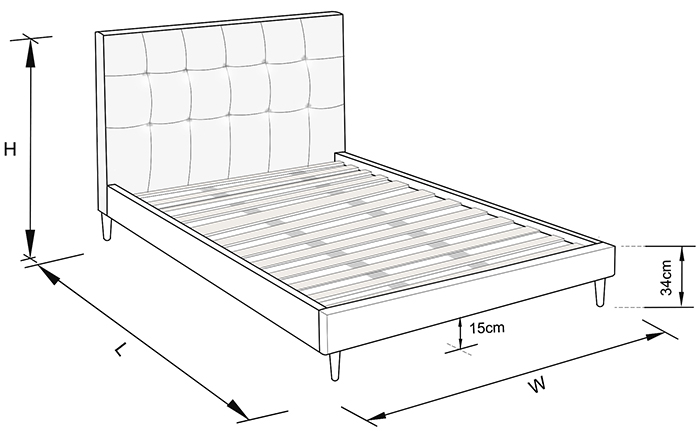 Luxemburg Custom Upholstered Bed Frame With Choice Of Standard Base ...