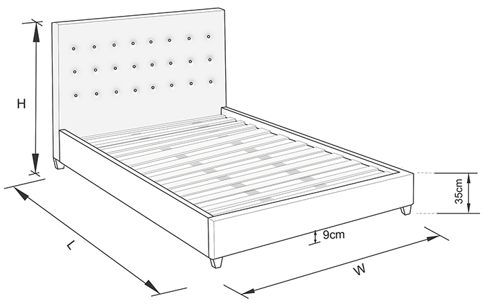 Mondo Custom Upholstered Bed Frame With Choice Of Standard Base
